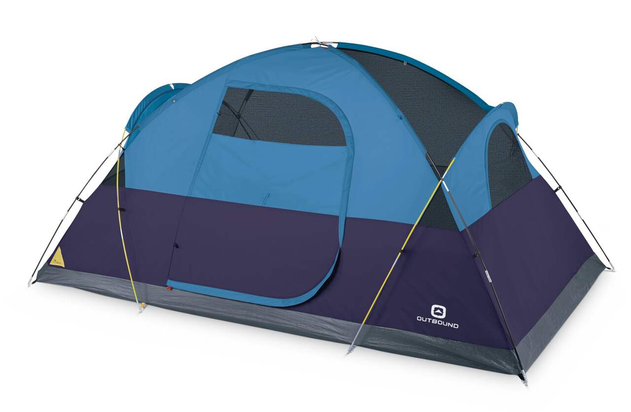 Outbound 3-Season, 6-Person Long Camping Dome Tent w/ Rain Fly, Gear Loft &  Carry Bag