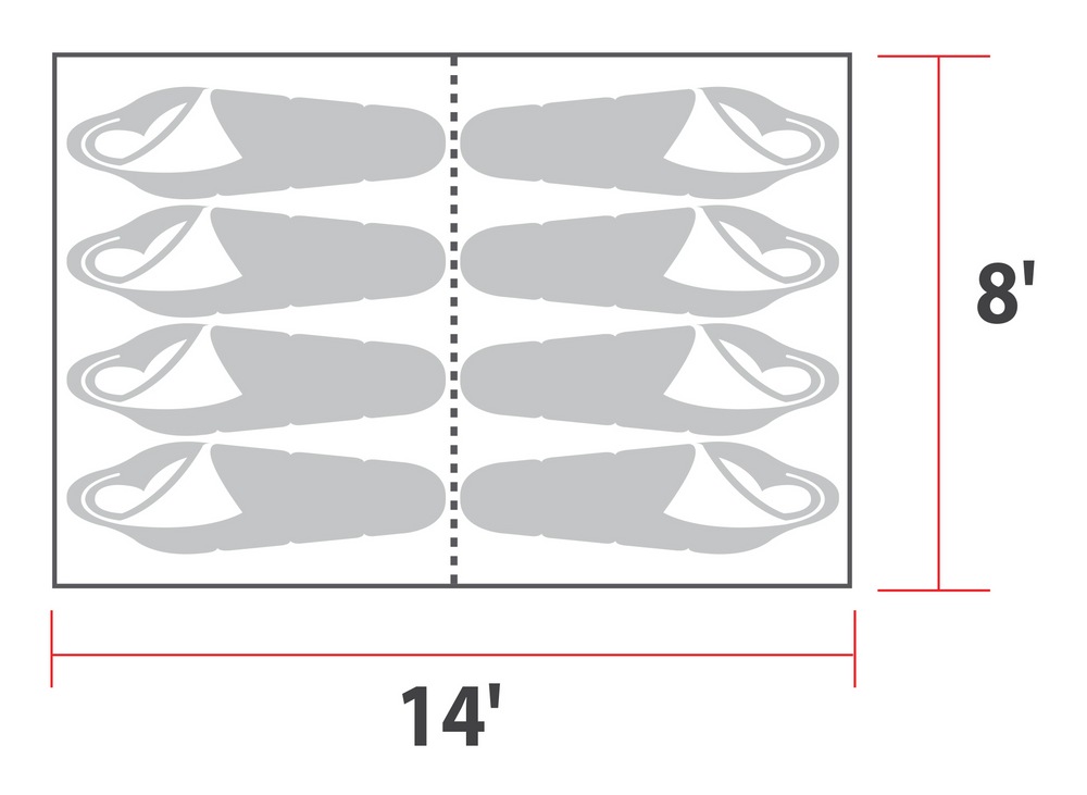 Outbound 3Season, 8Person, 2Room Camping Dome Tent w/ Room Divider