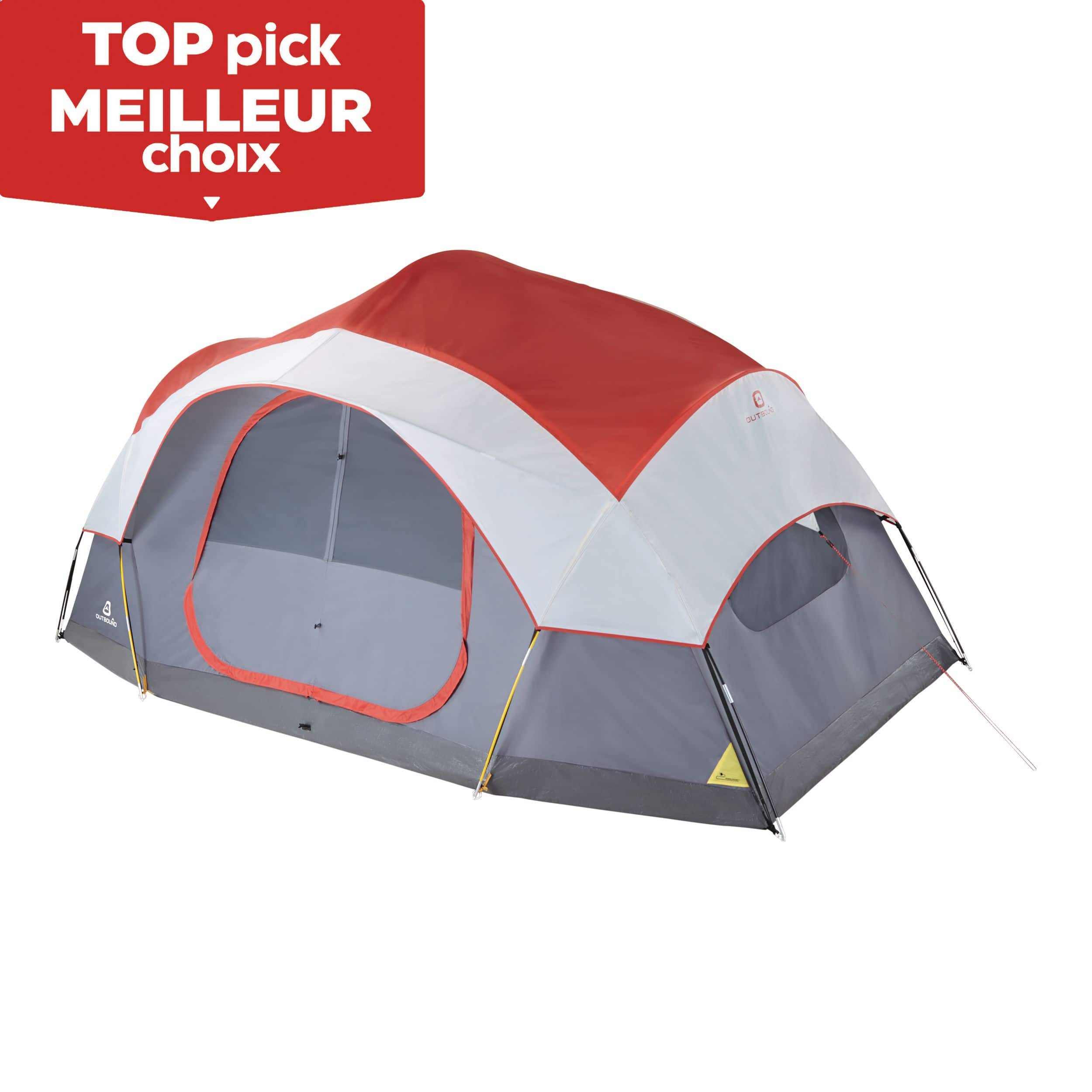 Outbound 3-Season, 8-Person, 2-Room Camping Dome Tent w/ Room