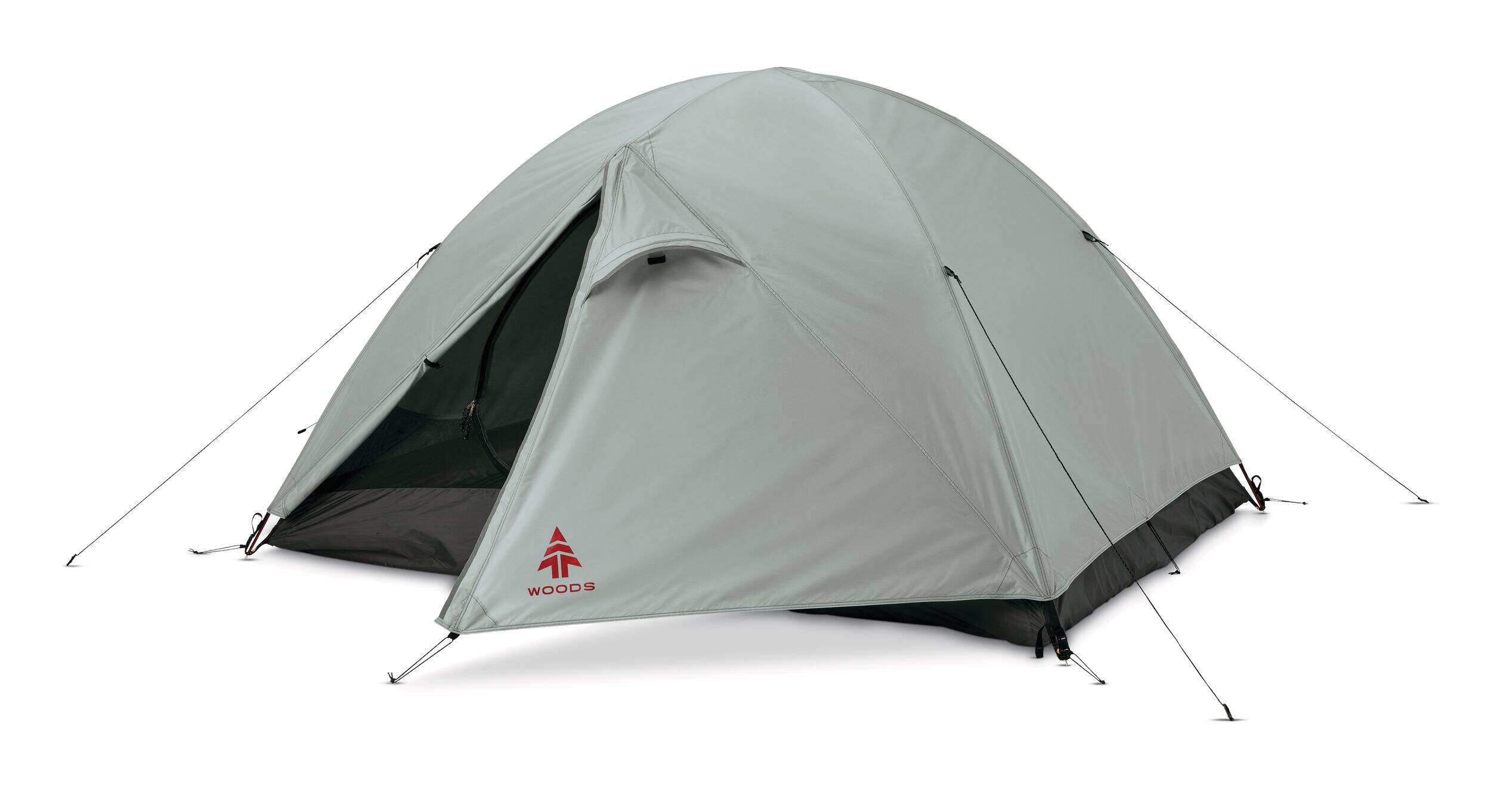 Tente de camping en dôme Woods Cascade pour 3 saisons, 3&nbsp;personnes avec 2&nbsp;portes, vestibules, double toit et sac de transport Front_Three_Fourths_Angled_Left