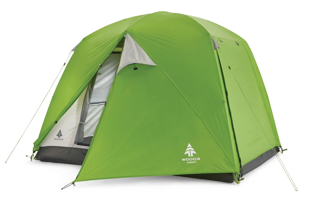 Tente de camping en dôme Woods Lookout pour 3 saisons, 4 personnes avec  vestibule, double toit et sac de transport