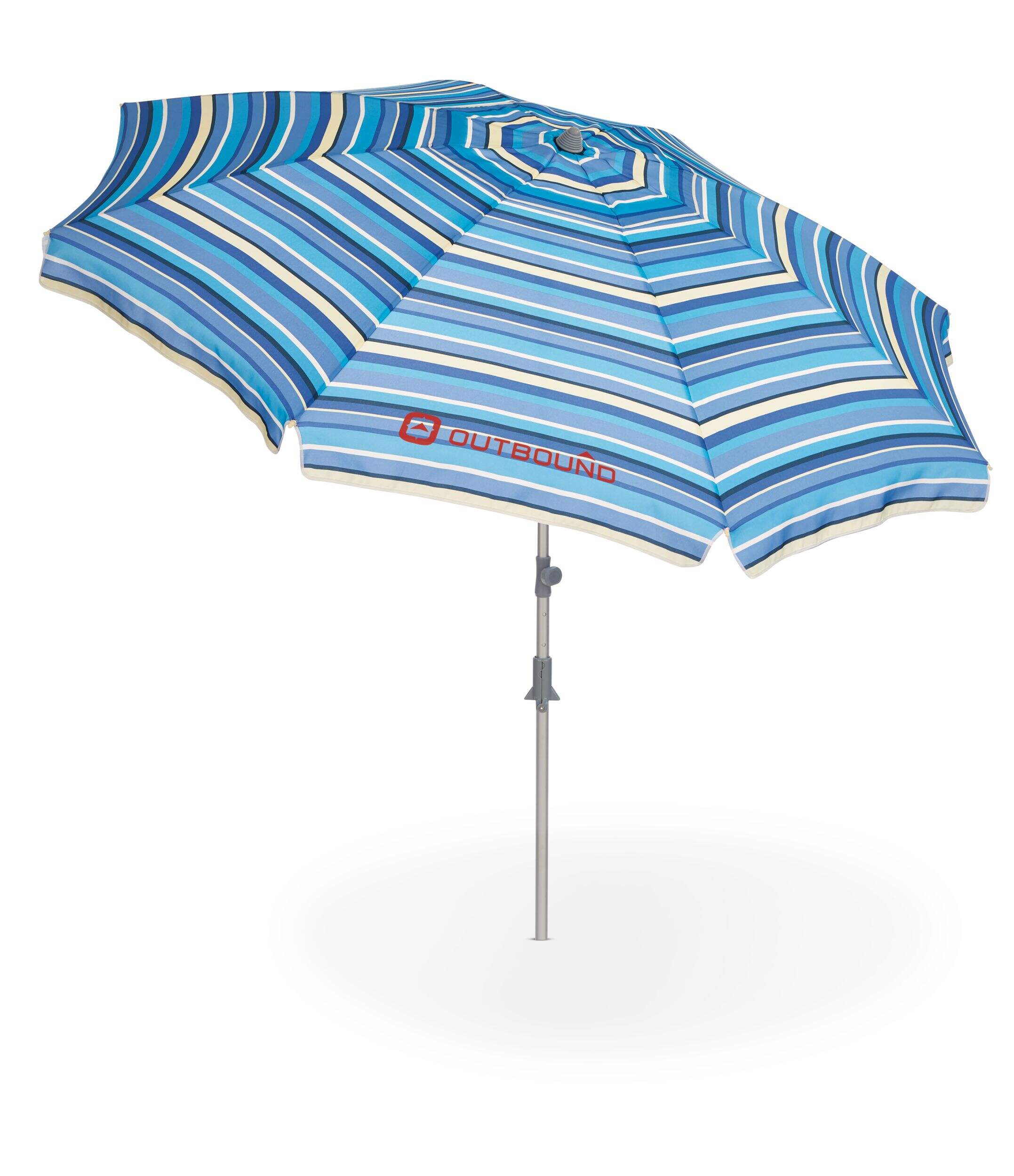 Outbound Coronado Deluxe Beach Umbrella w/ Sand Anchor & UPF 50+, Blue Front_Elevated