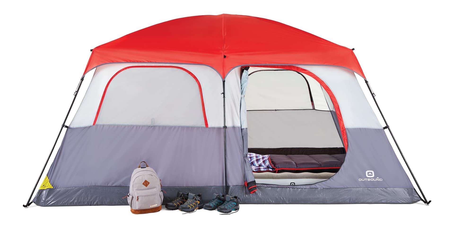 Outbound Hangout 3-Season, 10-Person Camping Cabin Tent w/ Rain