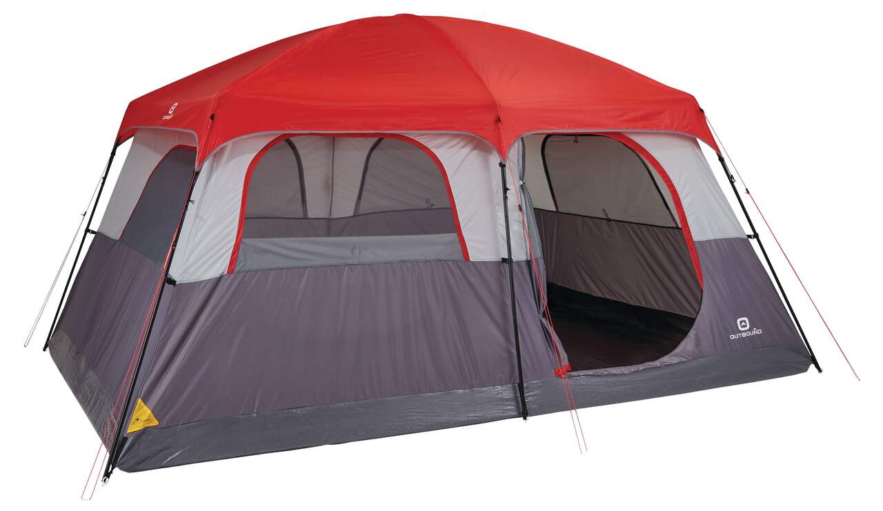 Outbound Hangout 3-Season, 10-Person Camping Cabin Tent w/ Rain Fly & Carry  Bag