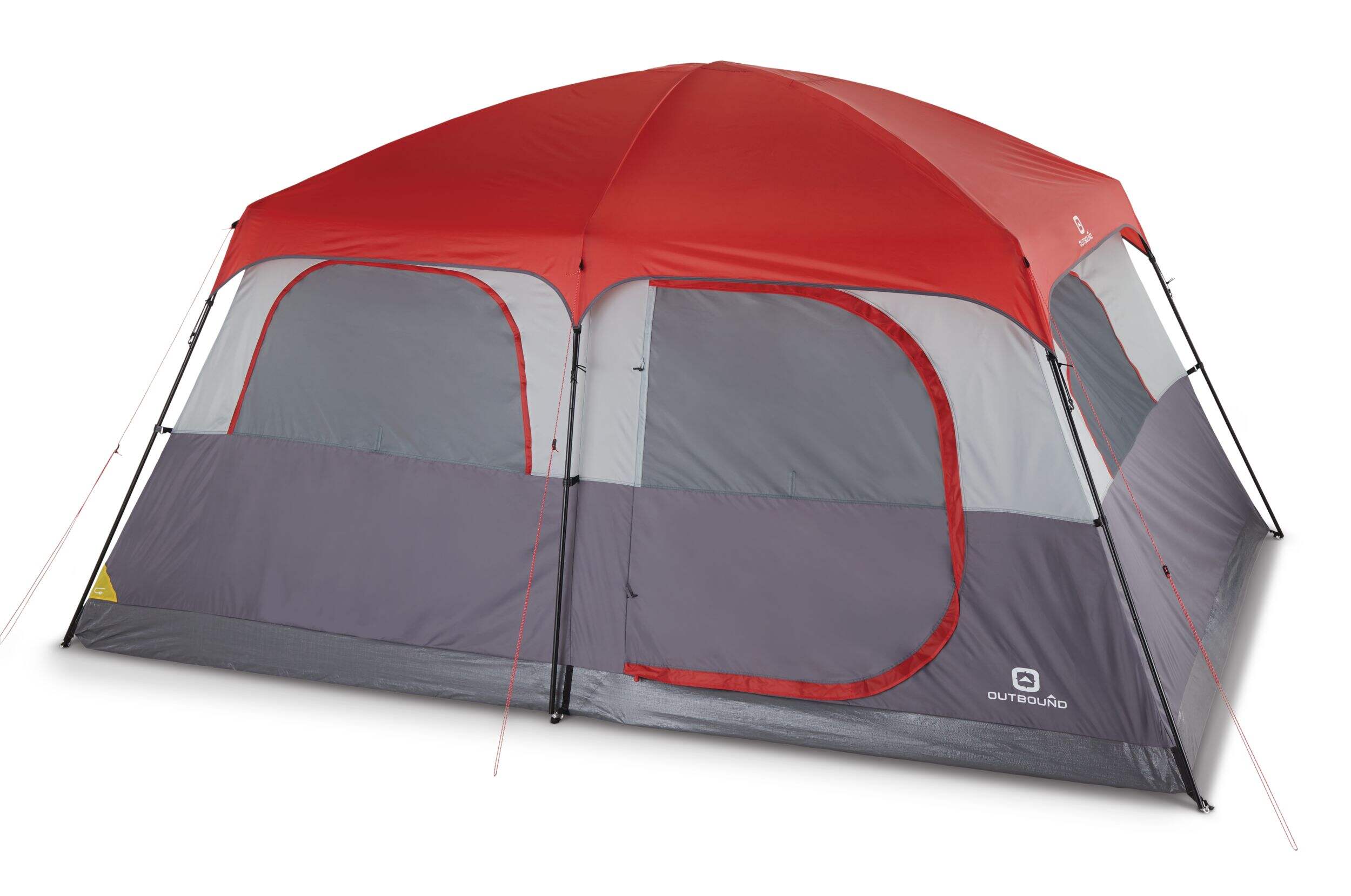 Outbound Hangout 3-Season, 10-Person Camping Cabin Tent with Rain Fly & Carry Bag Front_Angled_Left