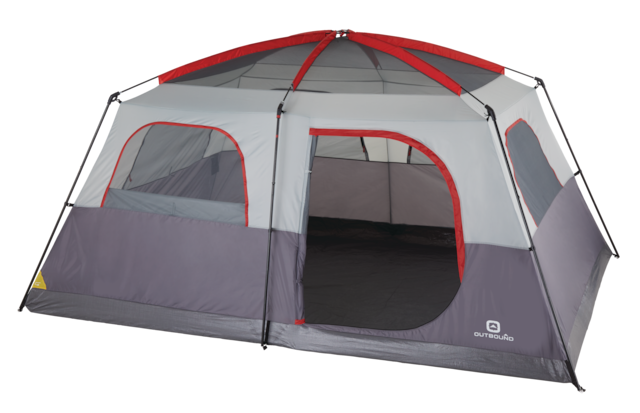 Outbound Hangout 3-Season, 10-Person Camping Cabin Tent w/ Rain Fly ...