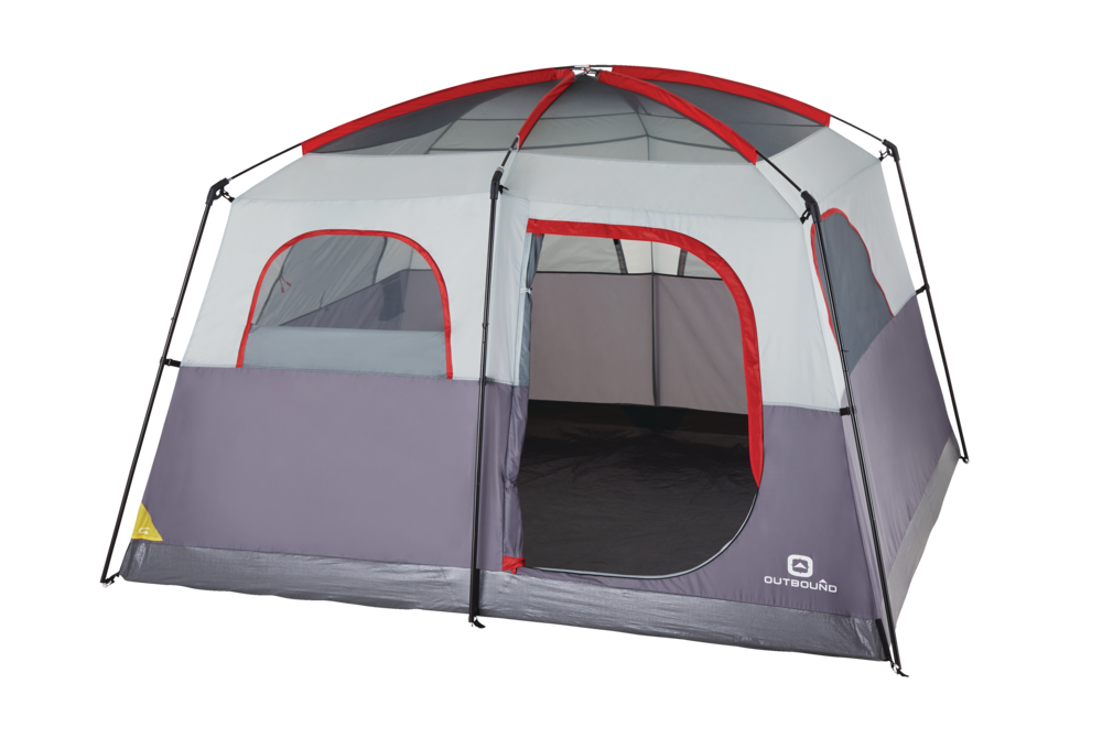 Outbound Hangout 3-Season, 6-Person Camping Cabin Tent w/ Rain Fly ...