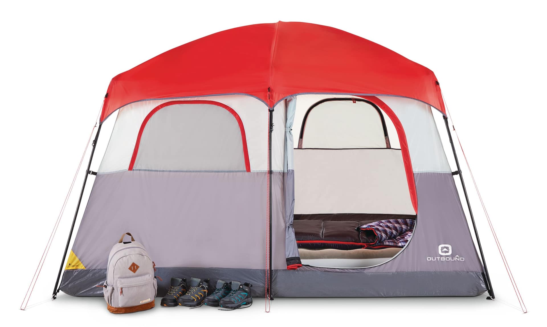 Outbound Hangout 3 Season 6 Person Camping Cabin Tent with Rain Fly Carry Bag Canadian Tire