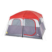 Outbound Hangout 3-Season, 6-Person Camping Cabin Tent with Rain Fly & Carry Bag Front_Angled_Left