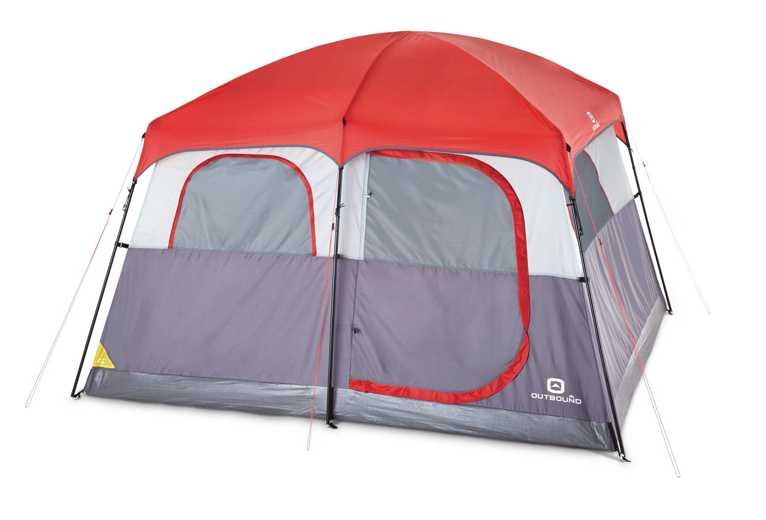 Outbound Hangout 3-Season, 6-Person Camping Cabin Tent with Rain Fly & Carry Bag Front_Angled_Left