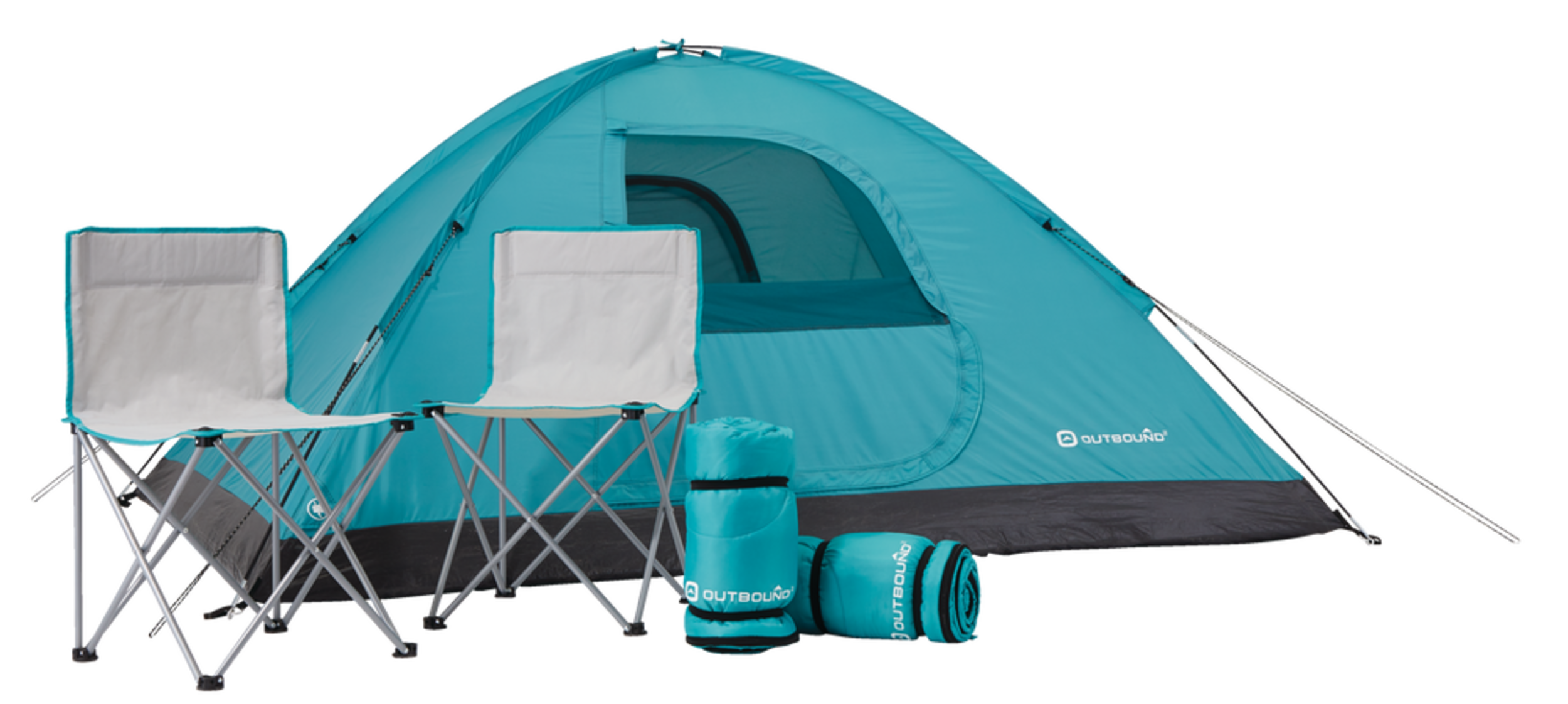 Outbound Camping Combo Kit w/ 4Person PopUp Dome Tent, 2 Folding Quad