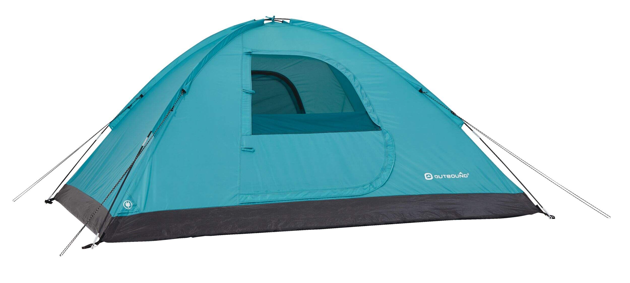 Outbound Camping Combo Kit with 4-Person Pop-Up Dome Tent, 2 Folding Quad Chairs & 2 Sleeping Bags Front_Angled_Right