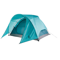 Woods™ Creekside 3-Season, 3-Person Camping Dome Tent with Canopy/Awning, Rain Fly & Carry Bag Front_Angled_Left