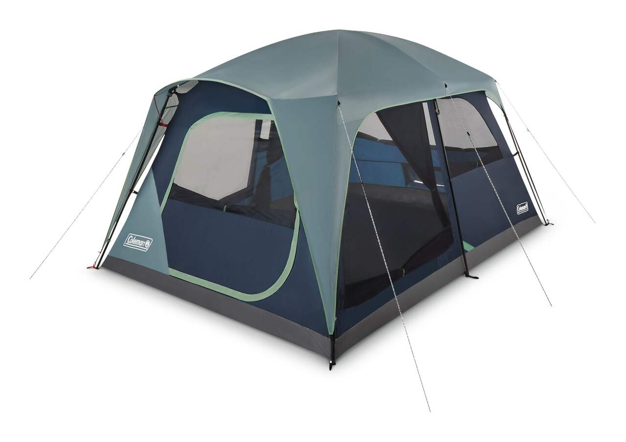 Coleman Skylodge 8-Person Camping Tent w/ Convertible Screened Room, Rain  Fly & Carry Bag, Blue Nights