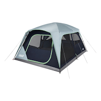 Coleman Skylodge 10-Person Camping Tent with Convertible Screened Room, Rain Fly & Carry Bag, Blue Nights Front_Angled_Left