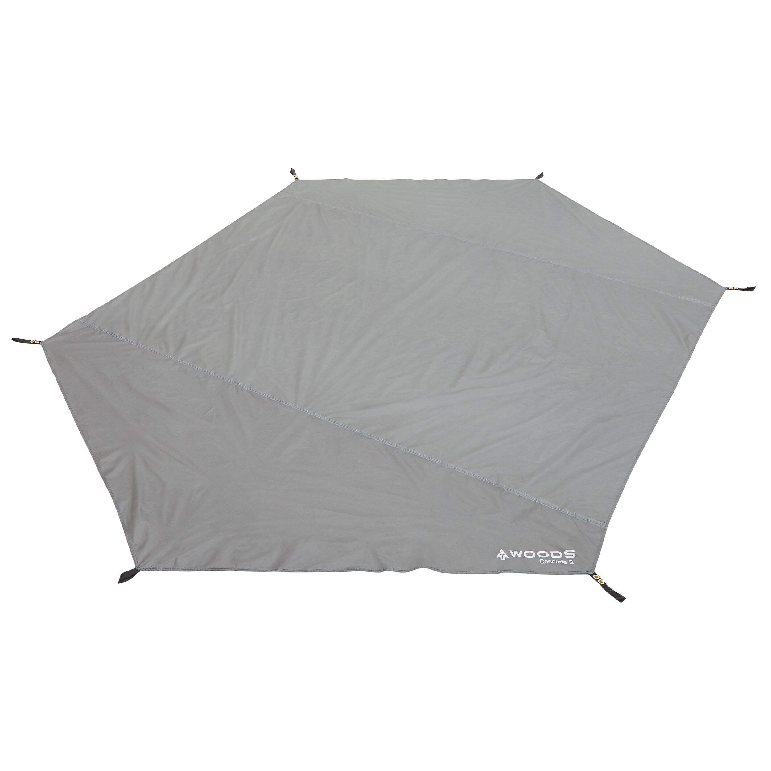 Woods Cascade 3-Person Waterproof Camping Tent Footprint/Ground Cloth Sheet w/ Stuff Sack Overhead_Plunge