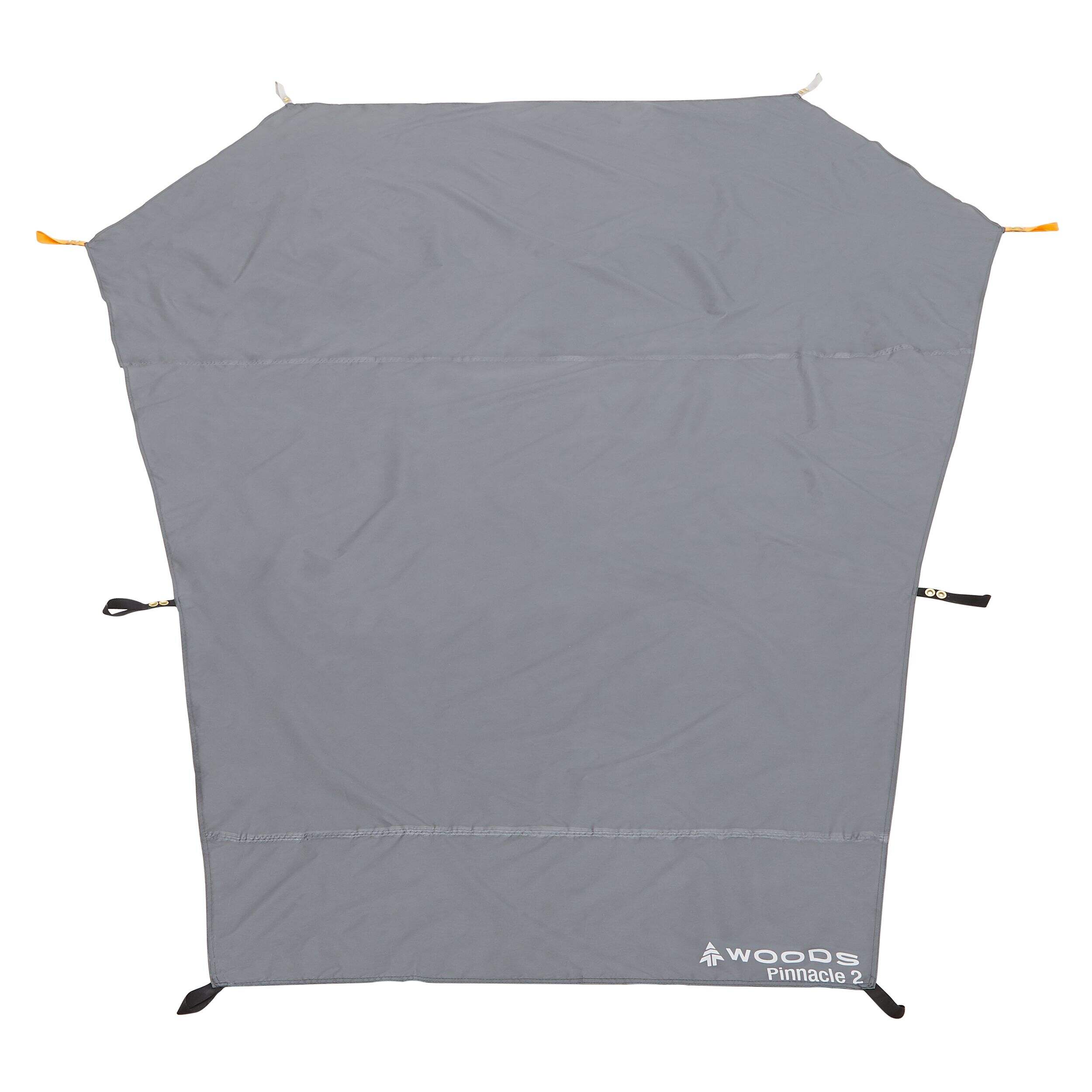 Woods Pinnacle 2-Person Waterproof Camping Tent Footprint/Ground Cloth Sheet w/ Stuff Sack Overhead_Flat