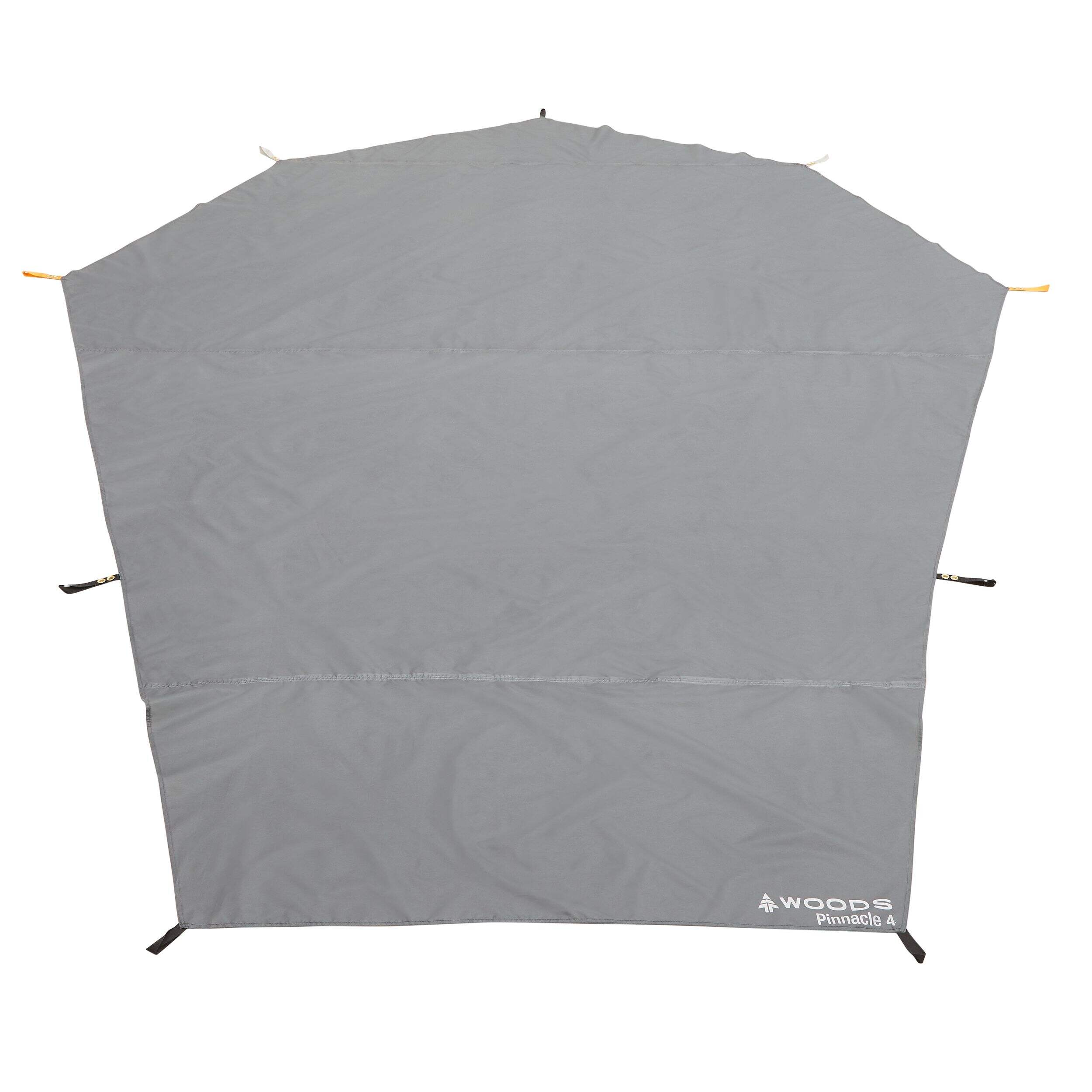 Woods Pinnacle 4-Person Waterproof Camping Tent Footprint/Ground Cloth Sheet w/ Stuff Sack Overhead_Flat