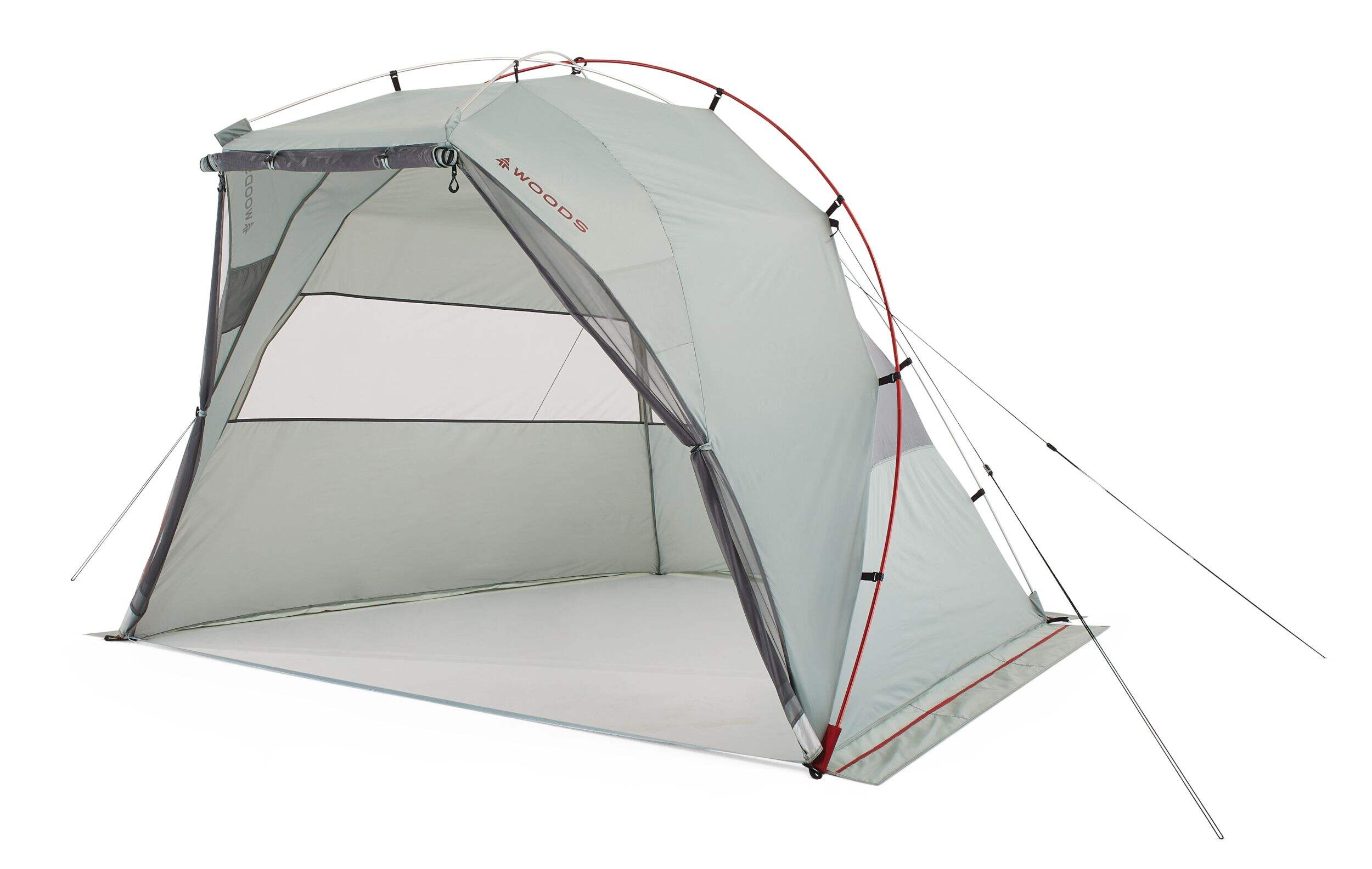 Woods 2-Person Hideout Screenhouse, Light Grey Front_Angled_Left