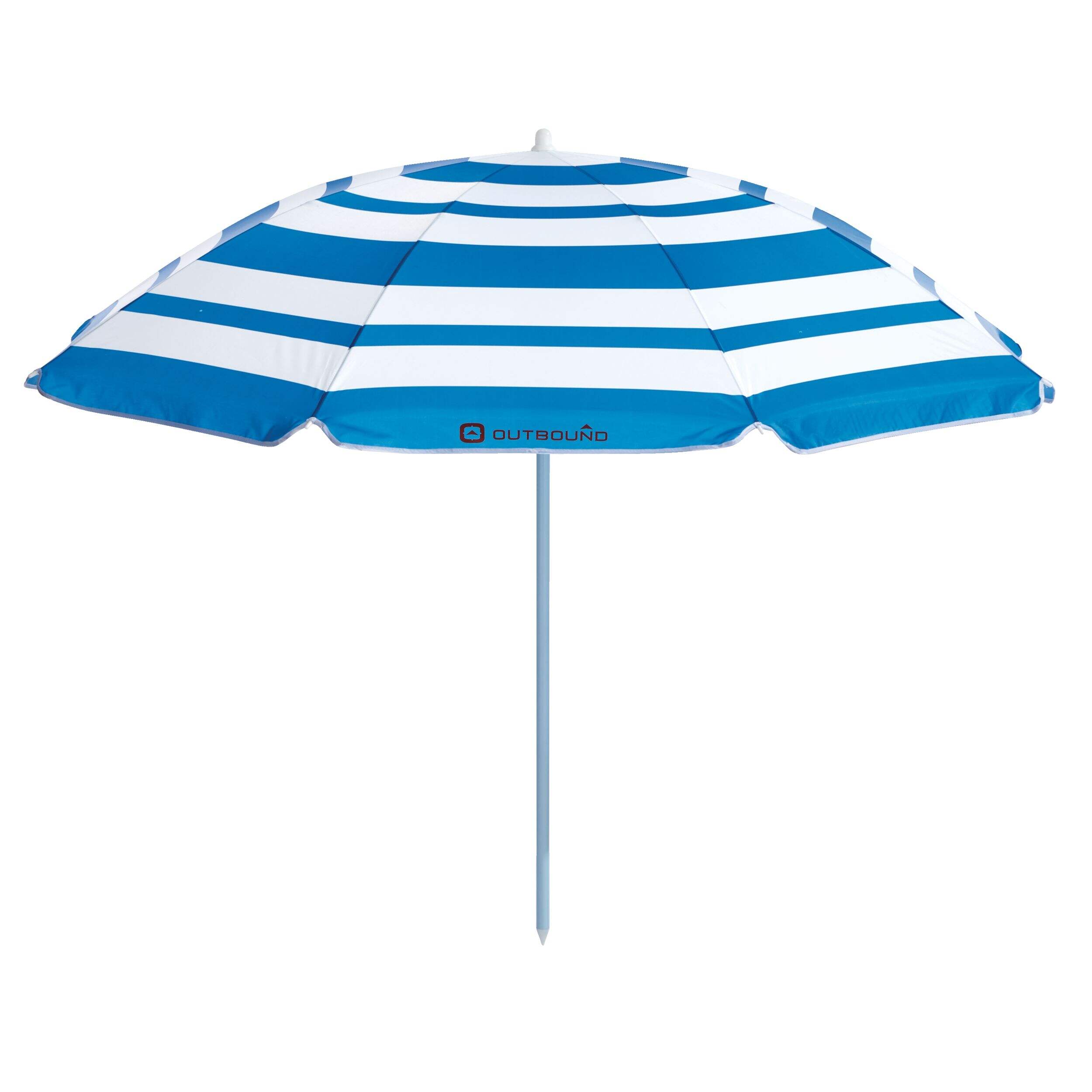 Parasol de plage portatif à rayures Outbound avec mât pointu, choix varié, 6 pi Front_Flat