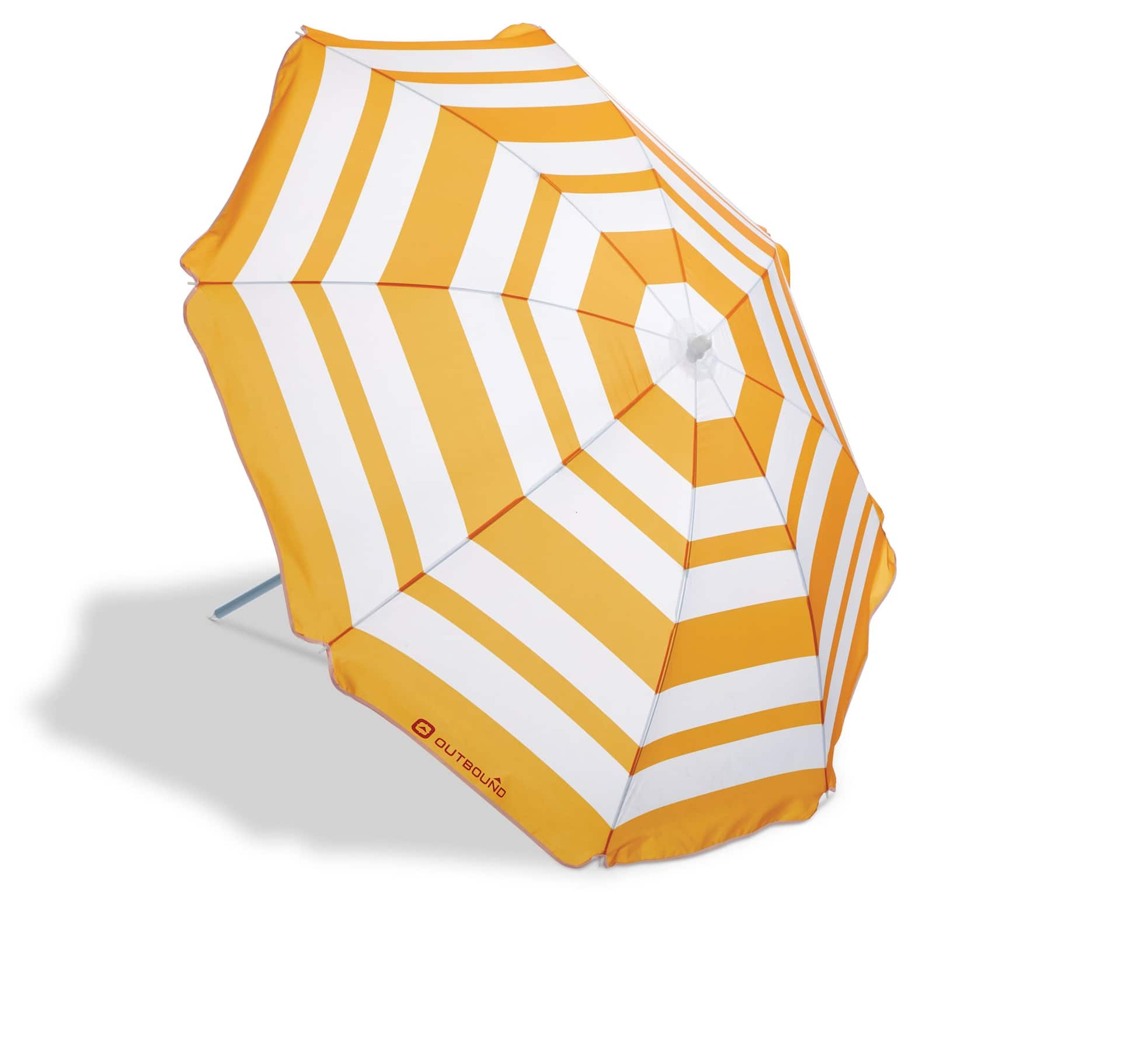 Outbound Portable Striped Sun Shade Beach Umbrella w/ Pointed Sand
