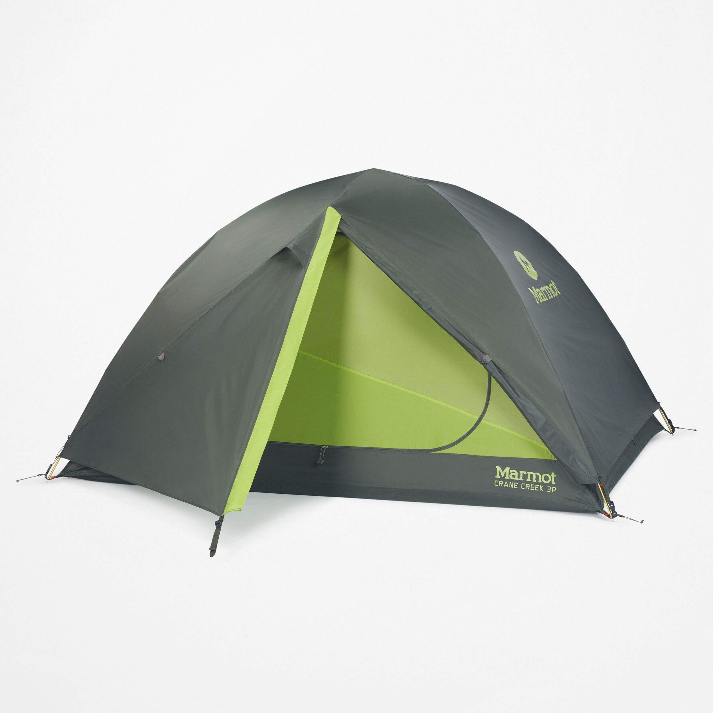 Marmot Crane Creek 3-Person Compact Dome Tent with Rain Fly, For Backpacking/Camping, Multi-Colour Front_Three_Fourths_Angled_Left