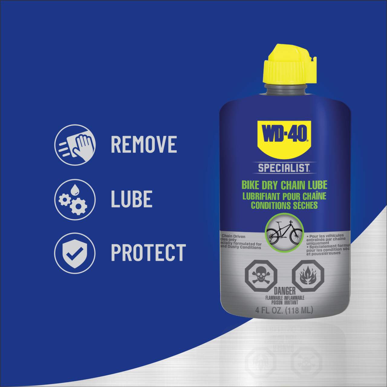 Wd 40 dry top lube for motorcycle chain