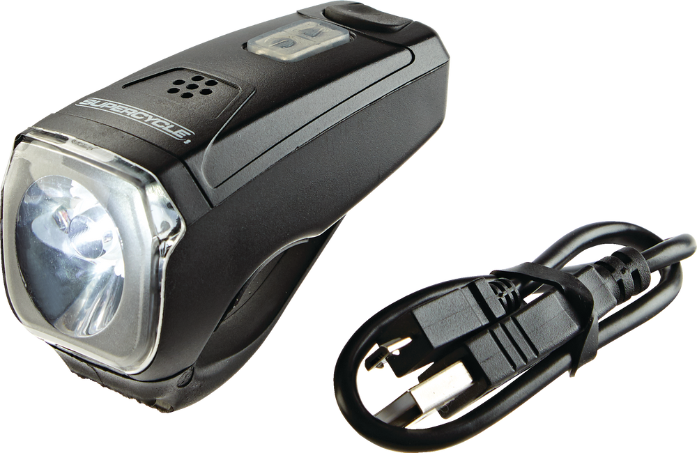 Supercycle High Visibility Front LED Bike Light w/Horn, WaterResistant