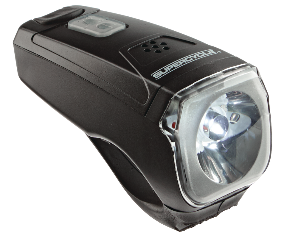 Supercycle High Visibility Front LED Bike Light w/Horn, WaterResistant