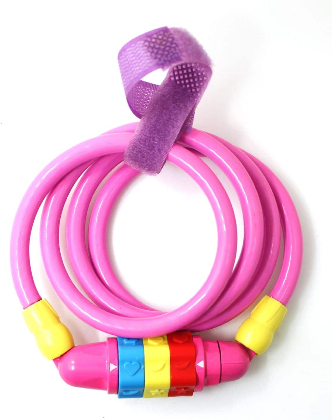 Supercycle Steel Kids Bike Lock Cable w Resettable 3 Dial Combination Anti Theft Pink 3.3 in