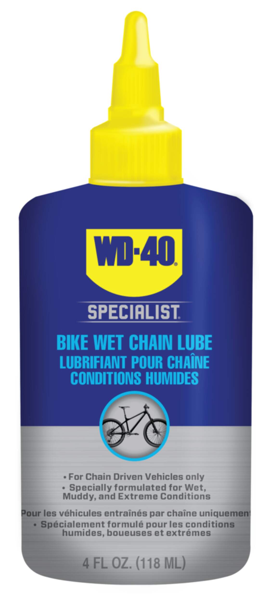 Lubrifiant à chaîne de vélo humide WD-40 Specialist, 118 mL Front_Flat