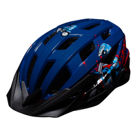 CCM Motorcycle Ascent Toddler Bike Helmet w/Adjustable Straps & Removable Visor, Blue, Ages 3-5 Front_Three_Fourths_Angled_Left