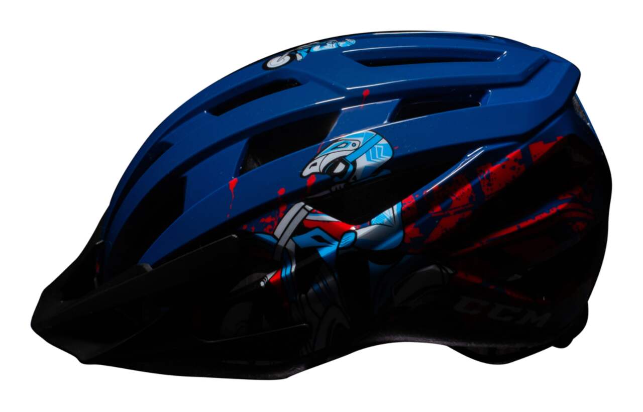 CCM Motorcycle Ascent Toddler Bike Helmet w Adjustable Straps Removable Visor Blue Ages 3 5