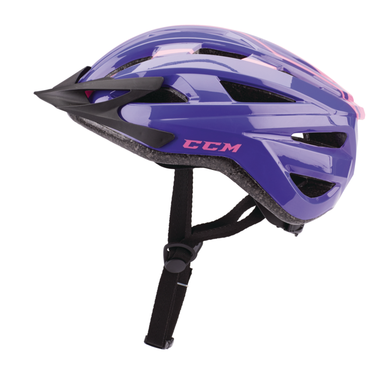 CCM Ascent Youth Bike Helmet w Adjustable Straps Removable Visor Purple Ages 8 Canadian Tire