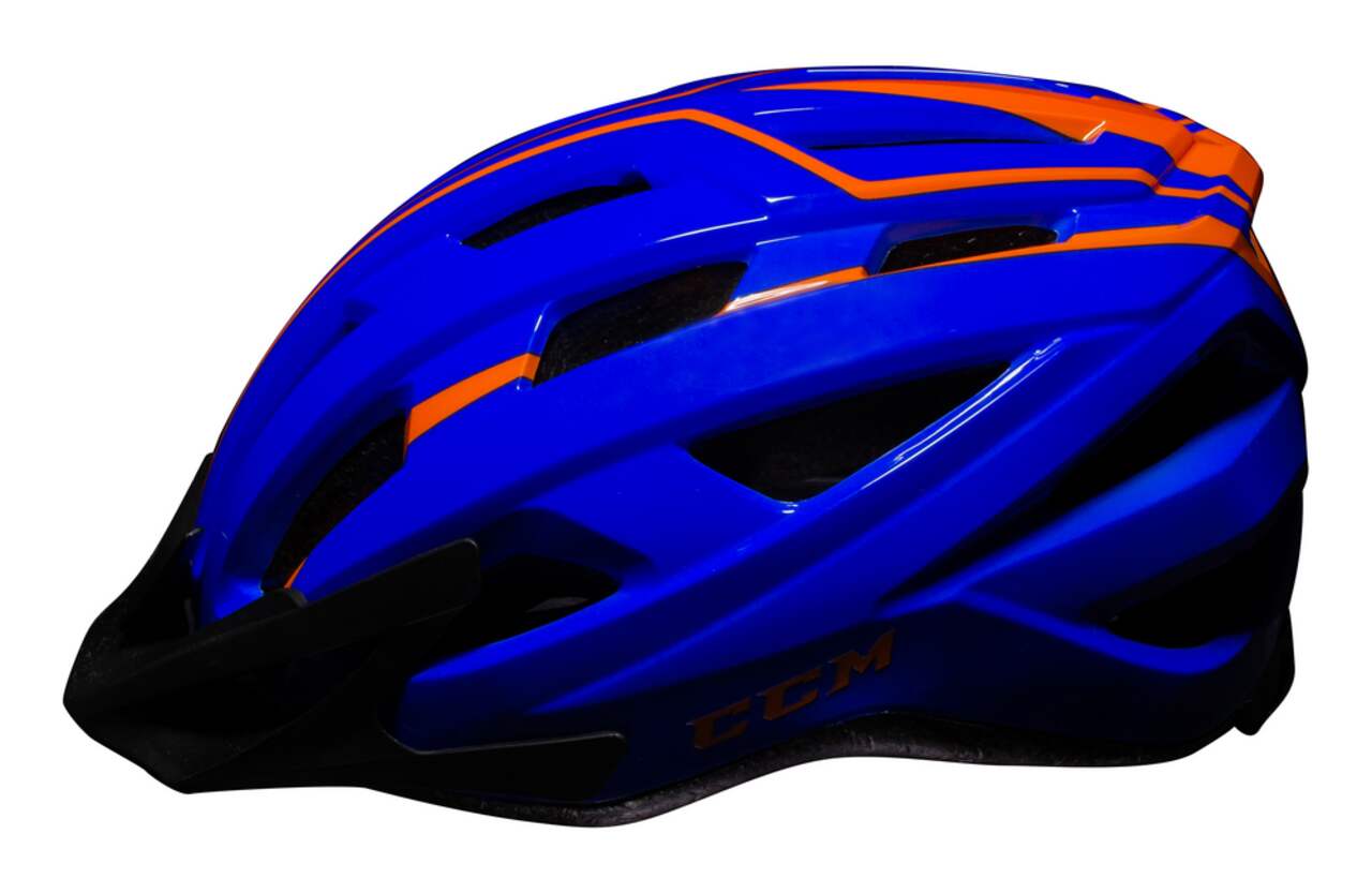 CCM Ascent Youth Bike Helmet w Adjustable Straps Removable Visor Blue Ages 8