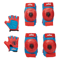 Marvel Spider-Man Kids' Protective Gear Bike Set with Padded Gloves, Red
