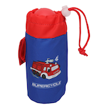 Supercycle Aluminum Kids' Bike Water Bottle w/Cage/Holder, BPA Free, Blue, 400-mL Front_Elevated