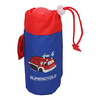 Supercycle Aluminum Kids' Bike Water Bottle w/Cage/Holder, BPA Free, Blue, 400-mL