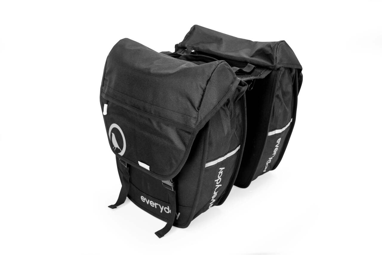 Everyday Coated Exterior Pannier Bike Bag w/Side Pockets