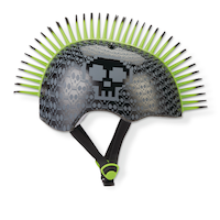 Raskullz Bone Block Kids' Bike Helmet with Adjustable Straps, Black/Green, Ages 5-13