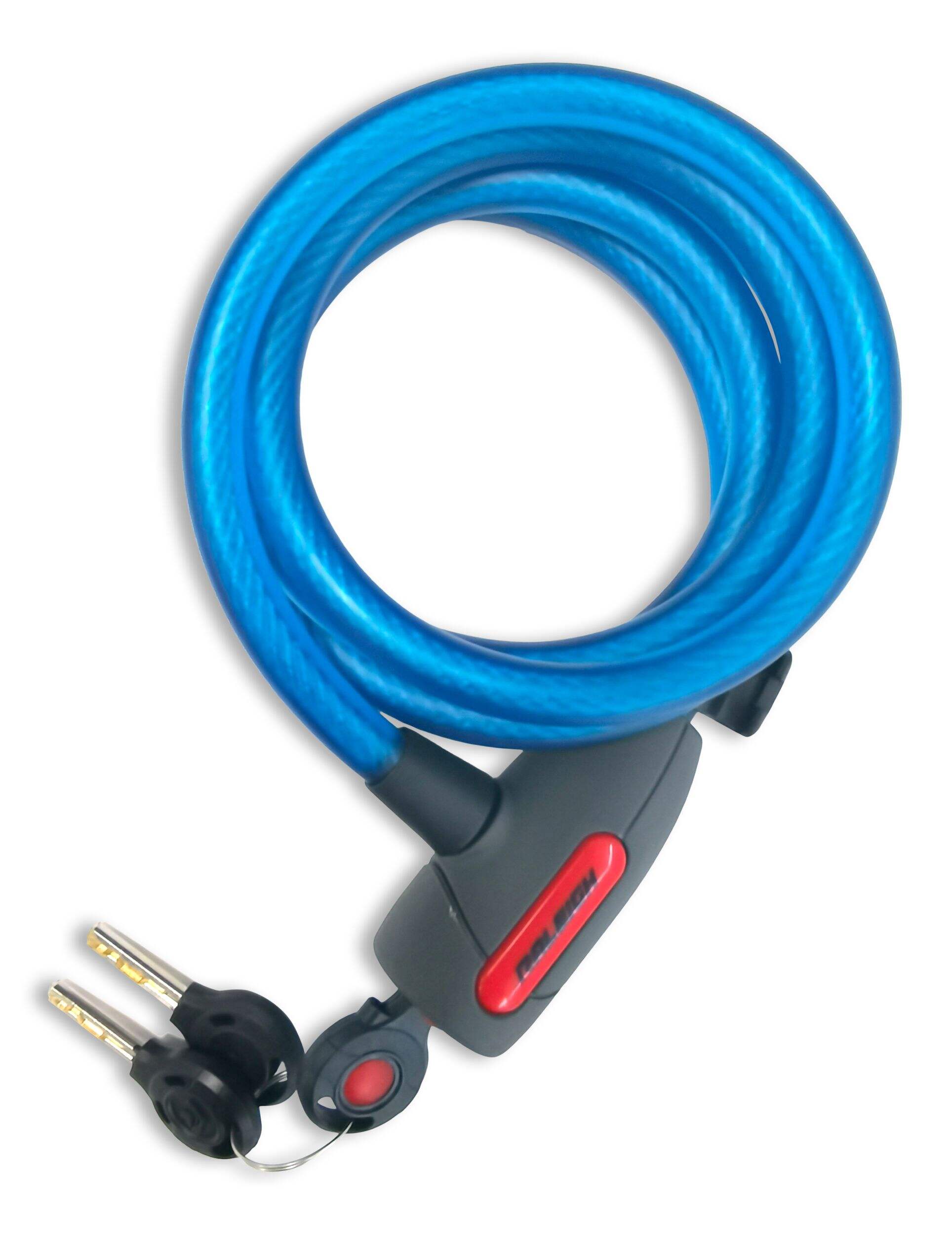 Cadenas à clé pour vélo Raleigh, bleu, 12 mm x 6 pi Overhead_Flat