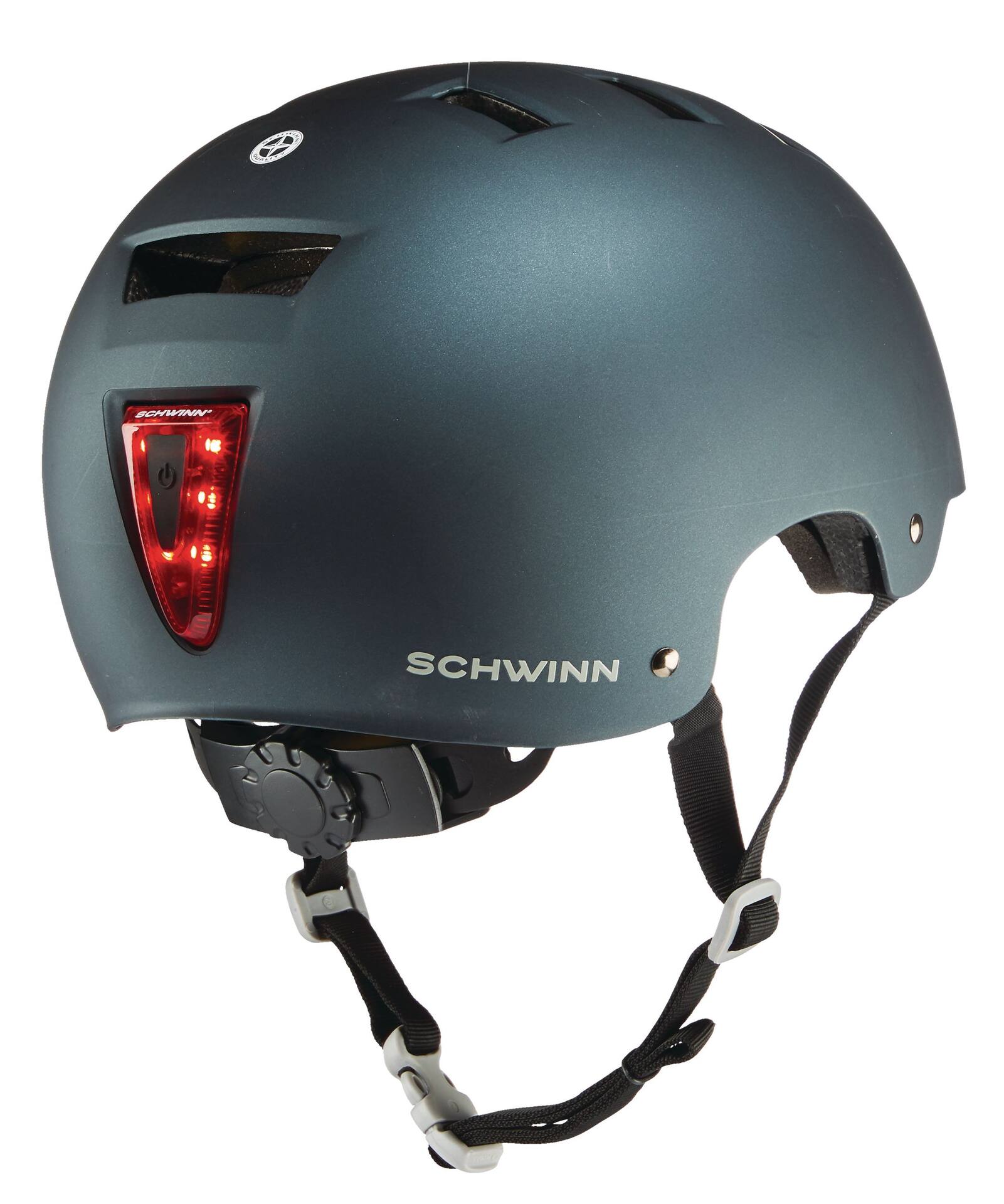 Schwinn Radiant Adult Bike Helmet w Adjustable Straps LED Lights Black Grey Ages 14