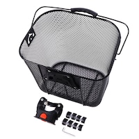 Supercycle Wire Front Bike Basket w/Removable Handle, Weather-Resistant, Black