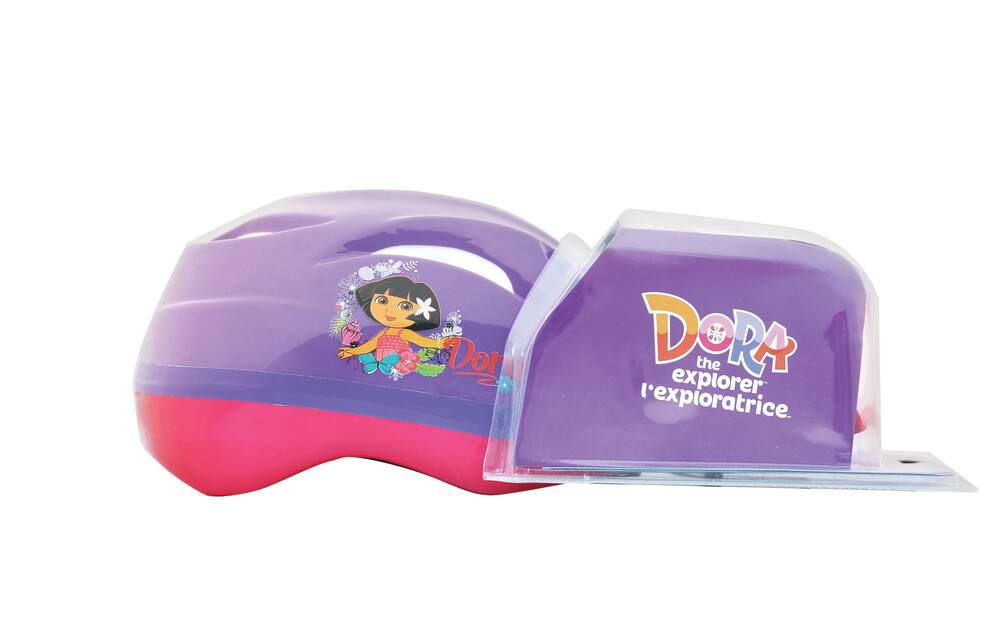 dora helmet and knee pads