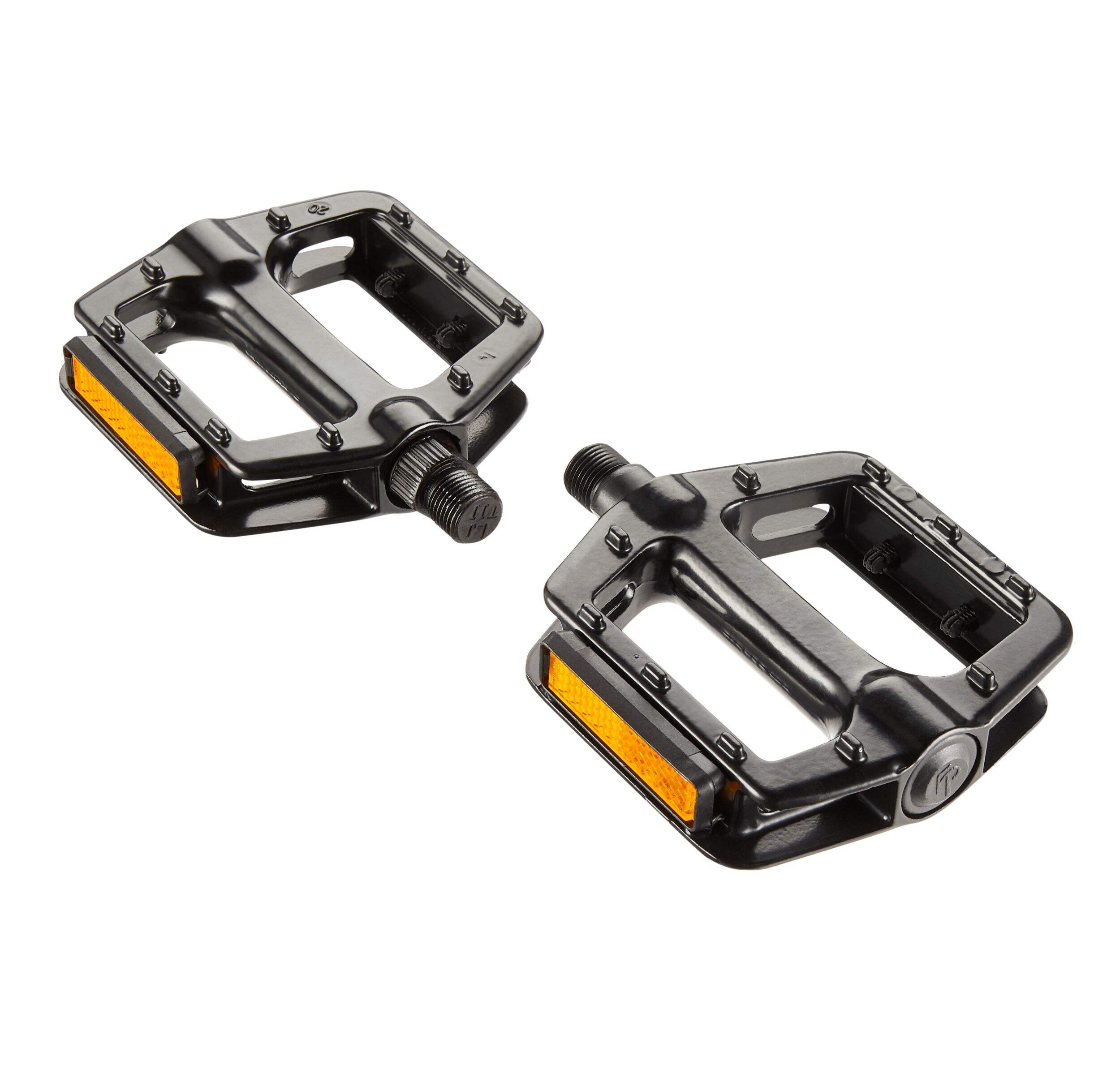 Redline Lightweight Alloy Bike Pedals w/Reflectors, Black Front_Three_Fourths_Angled_Left