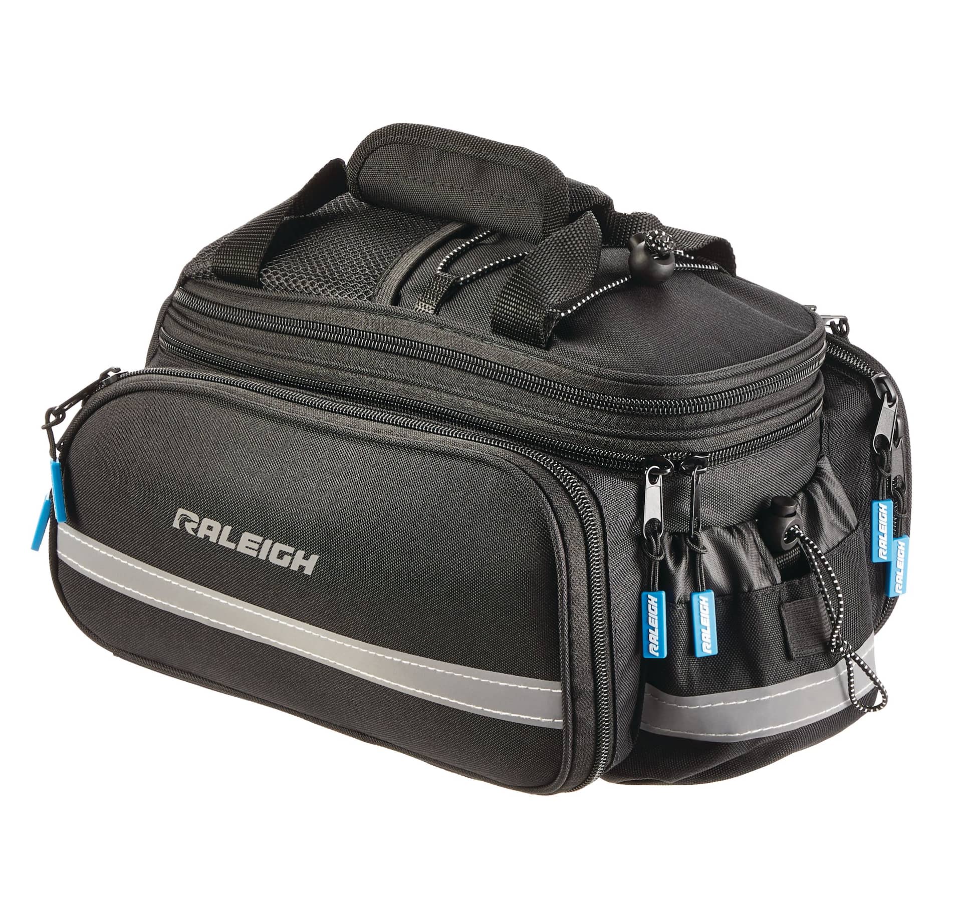 Raleigh Expandable Rack Top Bike Bag w/Removable Carry Strap & Reflective  Strip, Black