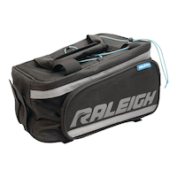 Raleigh Insulated Rack Top Bike Bag w/Reflective Panels, Black Front_Angled_Left