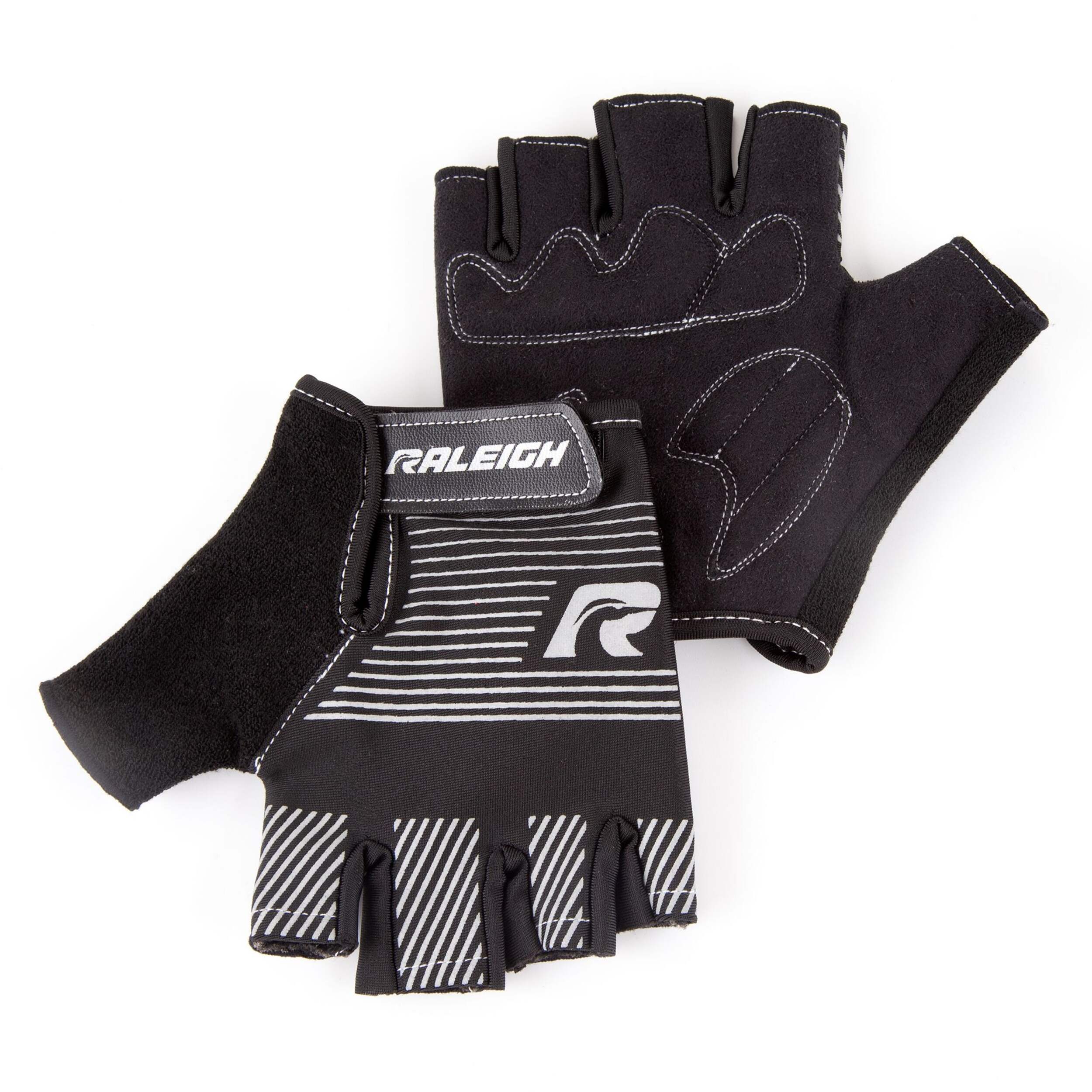 Raleigh High-Visibility Cyling/Bike Gloves, Black Overhead_Flat