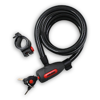 Raleigh Rubberized Bike Lock Cable with 3 Keys, Grey, 15-mm x 6-ft Overhead_Flat