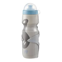Raleigh Lightweight Bike Water Bottle w/Cap & Cage/Holder, BPA Free, Grey, 22-oz Front_Three_Fourths_Angled_Left